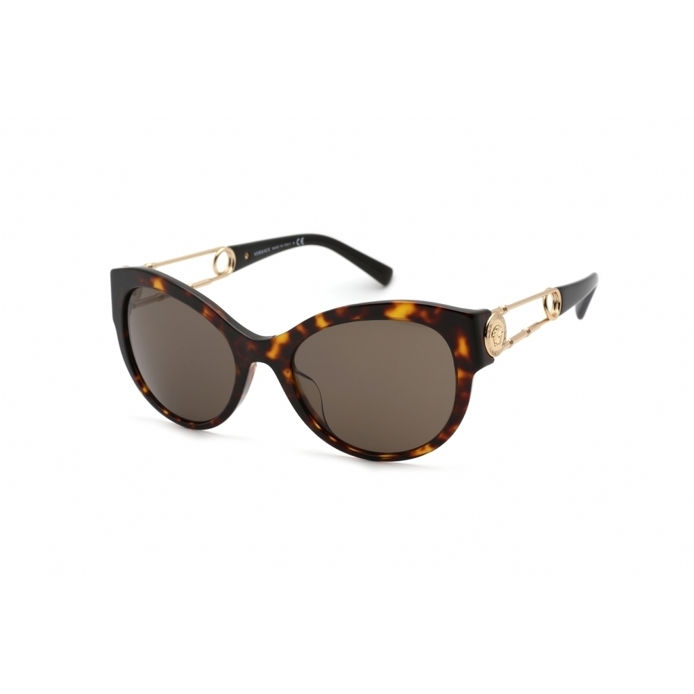 NWT Versace VE4389F Havana Brown Rectangle 55mm Sunglasses